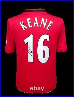 Rare Roy Keane Signed Manchester United 16 Football Shirt With Coa & Proof