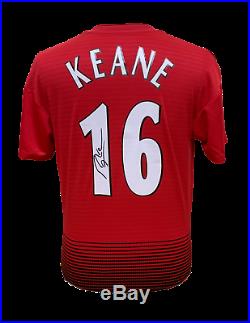 Rare Roy Keane Signed Manchester United Football Shirt With Coa & Proof