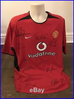 Rare signed retro Manchester United squad shirt Keane, Scholes, OShea etc