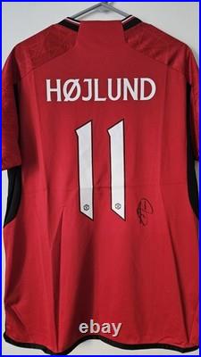 Rasmus Højlund Manchester United Hand Signed Shirt
