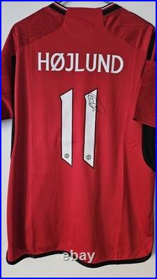 Rasmus Højlund Manchester United Shirt Hand Signed