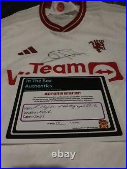 Rasmus Hojlund Hand Signed Away Manchester United Shirt With Coa