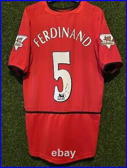 Rio Ferdinand Signed Manchester United 2002/04 Home Shirt Comes With a COA