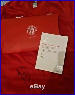 Rio Ferdinand Signed Manchester United Football Shirt direct from Club