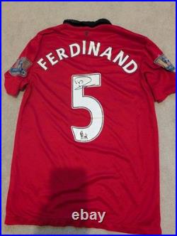 Rio Ferdinand Signed Manchester United Shirt Printed Autograph