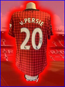 Robin Van Persie Hand Signed Manchester United 2012/13 Home Shirt Coa Proof