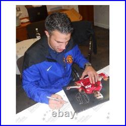 Robin Van Persie Signed Manchester United Football Photo Celebrating