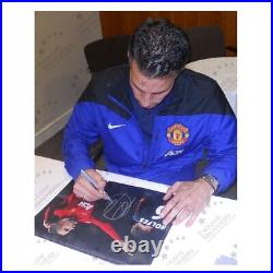 Robin Van Persie Signed Manchester United Football Photo Leverkusen Goal