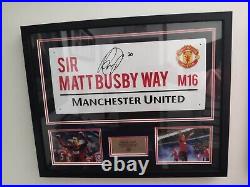 Robin Van Persie Signed Manchester united framed Road sign