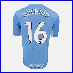Rodri Signed Manchester City Shirt 2021-22 Home 16