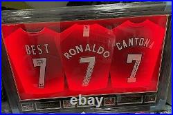Ronaldo Best And Cantona Signed Manchester United shirts