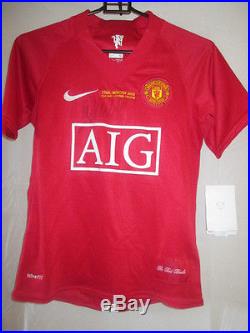 Ronaldo CL Final Signed Manchester United Home Football Shirt with COA /43525