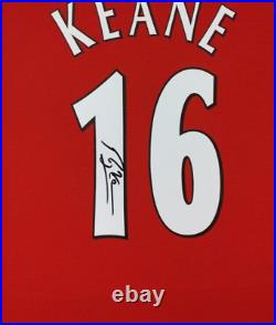 Roy Keane Hand Signed Manchester United Football Shirt In A Framed Display