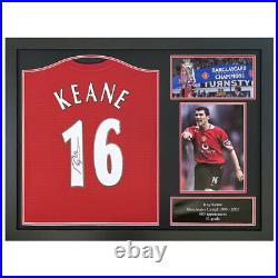 Roy Keane Signed Framed Manchester United 16 Football Shirt