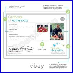 Ryan Giggs & Paul Scholes Signed Manchester United Football Photo. Deluxe Frame