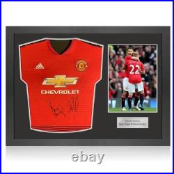 Ryan Giggs & Paul Scholes Signed Manchester United Football Shirt. Icon Frame
