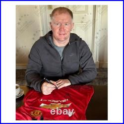 Ryan Giggs & Paul Scholes Signed Manchester United Football Shirt. Icon Frame