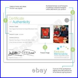 Ryan Giggs & Paul Scholes Signed Manchester United Football Shirt. Icon Frame