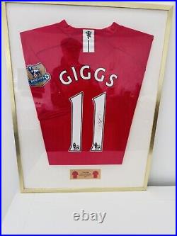 Ryan Giggs Signed Framed Manchester United Shirt Limited Edition