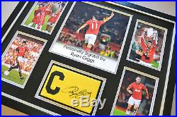 Ryan Giggs Signed Large Framed Photo Manchester United Autograph Armband Display