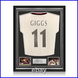Ryan Giggs Signed Manchester United 1999 Away Football Shirt. Superior Frame
