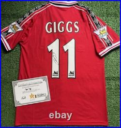 Ryan Giggs Signed Manchester United 98/99 Treble Winners EXACT VIDEO PROOF & COA