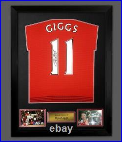 Ryan Giggs Signed Manchester United Football Shirt In A Framed Presentation