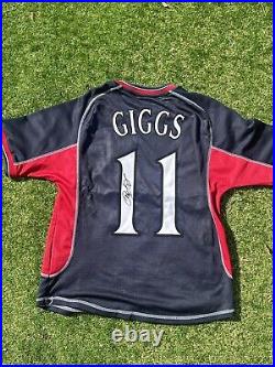 Ryan Giggs Signed Manchester United Shirt Retro Umbro Legend Autograph Proof