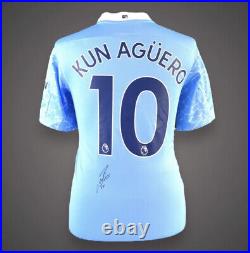 SERGIO AGUERO Hand Signed Manchester City Home Shirt with COA proof