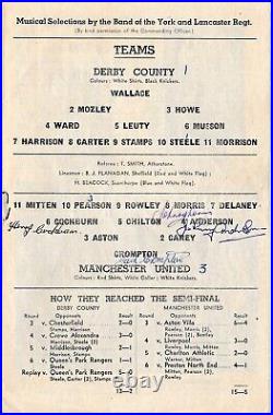 SIGNED PROGRAMME Manchester United 1948 FA Cup Semi Final FOUR AUTOGRAPHS