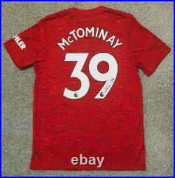 Scott McTominay signed Manchester United 2020/21 home shirt. COA. Scotland