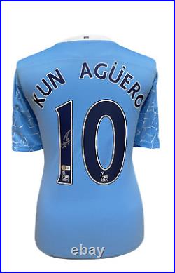 Sergio Aguero Signed Manchester City 20/21 Football Shirt Comes With Proof & Coa
