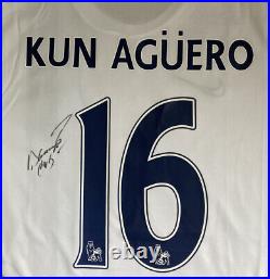Sergio Kun Aguero #16 Hand Signed Manchester City Football Shirt With COA