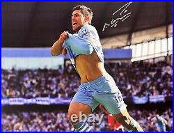 Sergio Kun Aguero Signed Manchester City Football Photo Comes With Proof & Coa