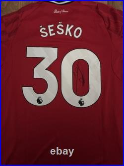 Sesko signed manchester united shirt