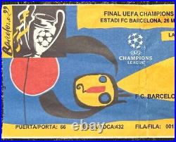 Signed 1999 Champions League Final Manchester United Match Ticket Stub Programme
