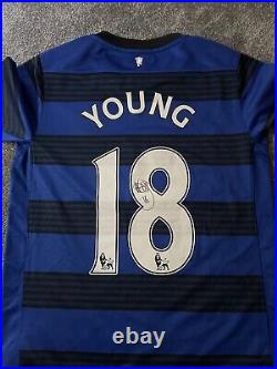 Signed Ashley Young Manchester United 2011/12 Away Shirt