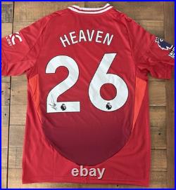 Signed Ayden Heaven Manchester United FC 24/25 Home Shirt Proof