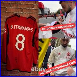 Signed Bruno Fernandes Manchester United L/S Autographed Shirt WithCOA See PROOF