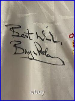 Signed Bryan Robson MANCHESTER UNITED SHIRT Retro 1991 ECWC With COA