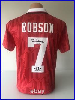Signed Bryan Robson Manchester United 1993/94 Shirt COA Signed Bryan Robson Manchester United 1993/94 Shirt COA