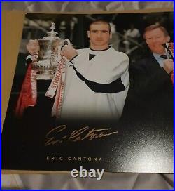 Signed Cantona And Ferguson Manchester United Autograph Photo With Coa 16x12 Signed Cantona And Ferguson Manchester United Autograph Photo With Coa 16x12