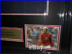 Signed David Beckham Manchester United Home Shirt England Framed Away