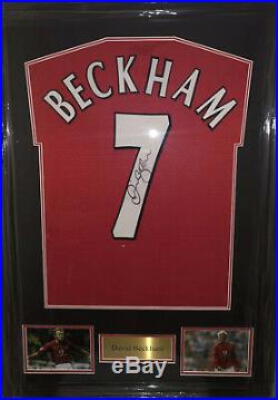 Signed David Beckham Manchester United Home Shirt England Framed Home Numbered