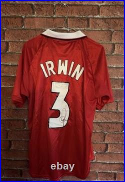 Signed Dennis Irwin Manchester United 1999 Autographed Shirt With COA & Proof