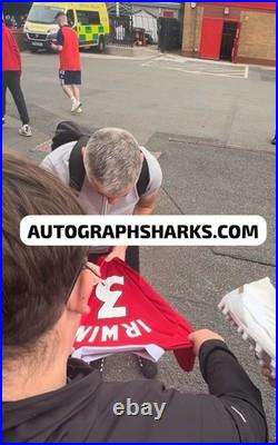 Signed Dennis Irwin Manchester United 1999 Autographed Shirt With COA & Proof