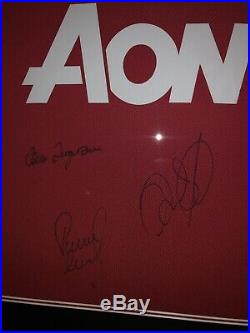 Signed Framed Manchester United Home Shirt By Scholes, Giggs and Ferguson
