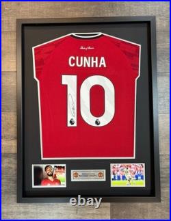 Signed Framed Manchester United Shirt Matheus Cunha 2025 2025