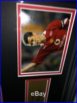 Signed Framed Roy Keane Retro Manchester United Home Shirt