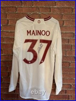 Signed Kobbie Mainoo Manchester United Autographed 3rd Shirt With COA & Proof